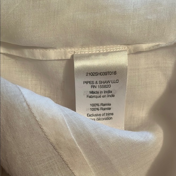 Elegant White Embroidered Women's Top Maryana Veronica beard 100 ramie - Picture 12 of 12